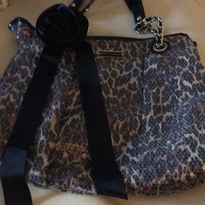 EUC BETSY JOHNSON SEQUINED ON LEOPARD PRINT BAG